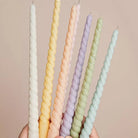 Tapered Twist Pillar Candle Mould 0 - Silicone Mould, Mold for DIY Candles. Created using candle making kit with cotton candle wicks and candle colour chips. Using soy wax for pillar candles. Sold by Myka Candles Moulds Australia