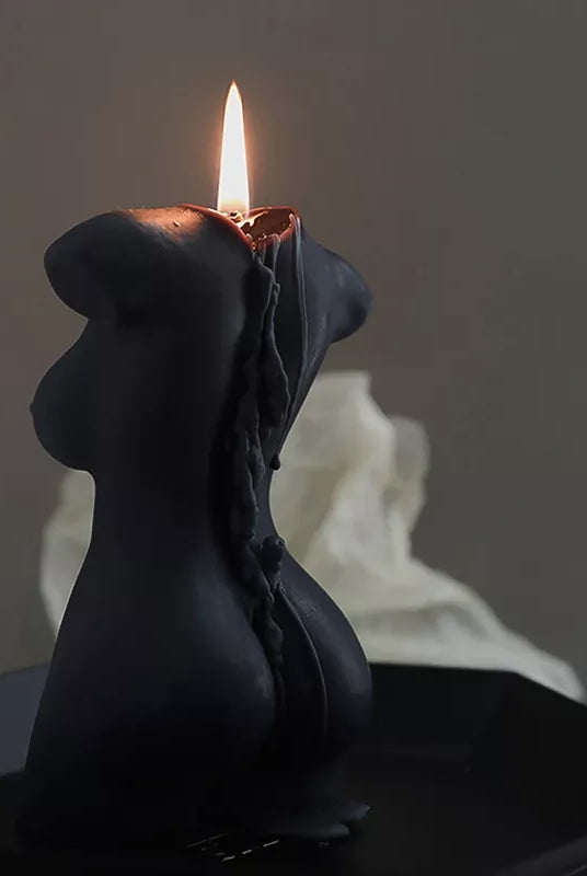 Curvy Female Candle Mould (S) - 10cm 1 - Silicone Mould, Mold for DIY Candles. Created using candle making kit with cotton candle wicks and candle colour chips. Using soy wax for pillar candles. Sold by Myka Candles Moulds Australia