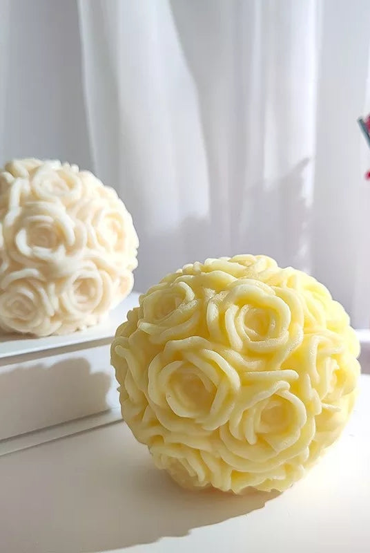 Rose Bunch Candle Moulds 2 - Silicone Mould, Mold for DIY Candles. Created using candle making kit with cotton candle wicks and candle colour chips. Using soy wax for pillar candles. Sold by Myka Candles Moulds Australia