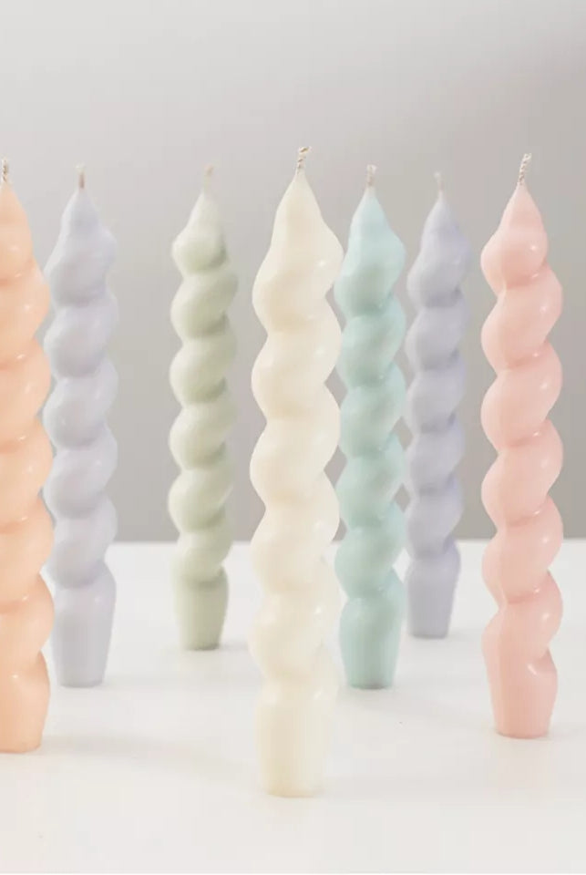 Twisted Pillar Candle Mould 1 - Silicone Mould, Mold for DIY Candles. Created using candle making kit with cotton candle wicks and candle colour chips. Using soy wax for pillar candles. Sold by Myka Candles Moulds Australia