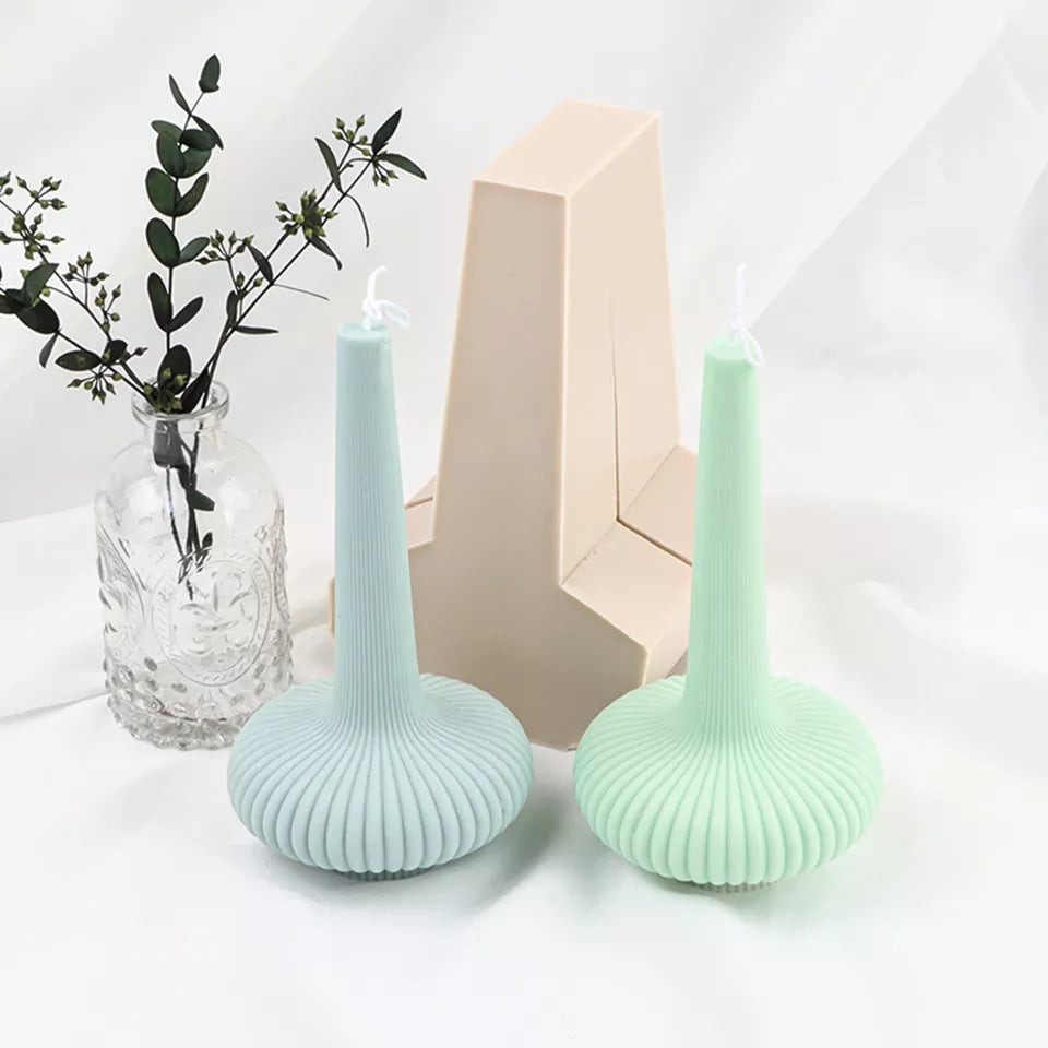 Lamp Candle Mould 2 - Silicone Mould, Mold for DIY Candles. Created using candle making kit with cotton candle wicks and candle colour chips. Using soy wax for pillar candles. Sold by Myka Candles Moulds Australia