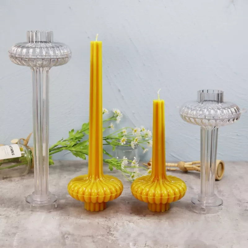 Acrylic Lamp Candle Moulds 5 - Silicone Mould, Mold for DIY Candles. Created using candle making kit with cotton candle wicks and candle colour chips. Using soy wax for pillar candles. Sold by Myka Candles Moulds Australia