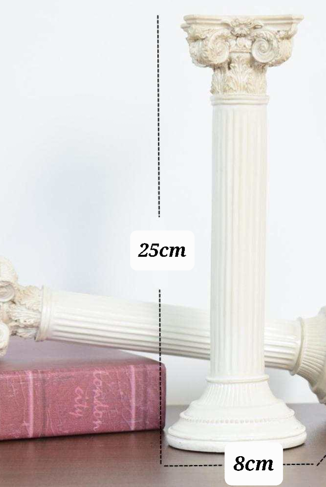 Roman Column Candle Mould 1 - Silicone Mould, Mold for DIY Candles. Created using candle making kit with cotton candle wicks and candle colour chips. Using soy wax for pillar candles. Sold by Myka Candles Moulds Australia