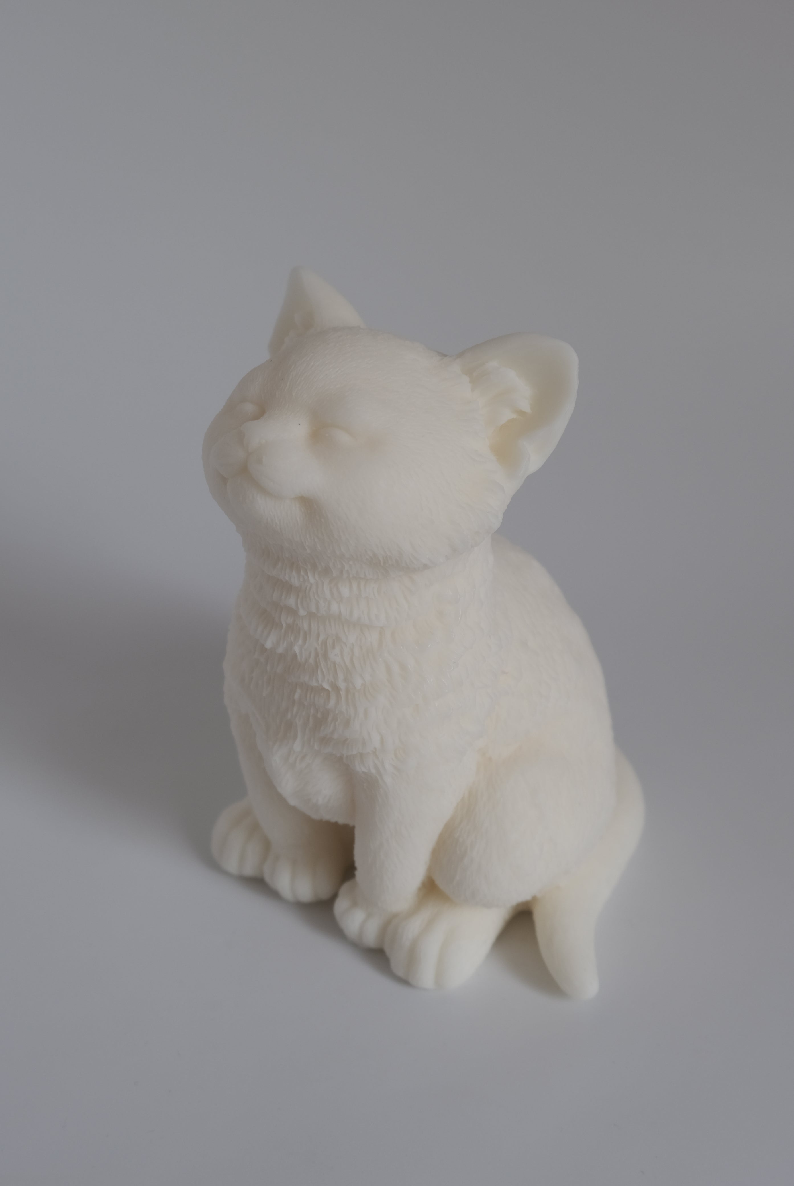 Kitten Candle Mould 2 - Silicone Mould, Mold for DIY Candles. Created using candle making kit with cotton candle wicks and candle colour chips. Using soy wax for pillar candles. Sold by Myka Candles Moulds Australia