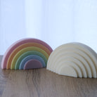 Tiered Rainbow Candle Mould 3 - Silicone Mould, Mold for DIY Candles. Created using candle making kit with cotton candle wicks and candle colour chips. Using soy wax for pillar candles. Sold by Myka Candles Moulds Australia
