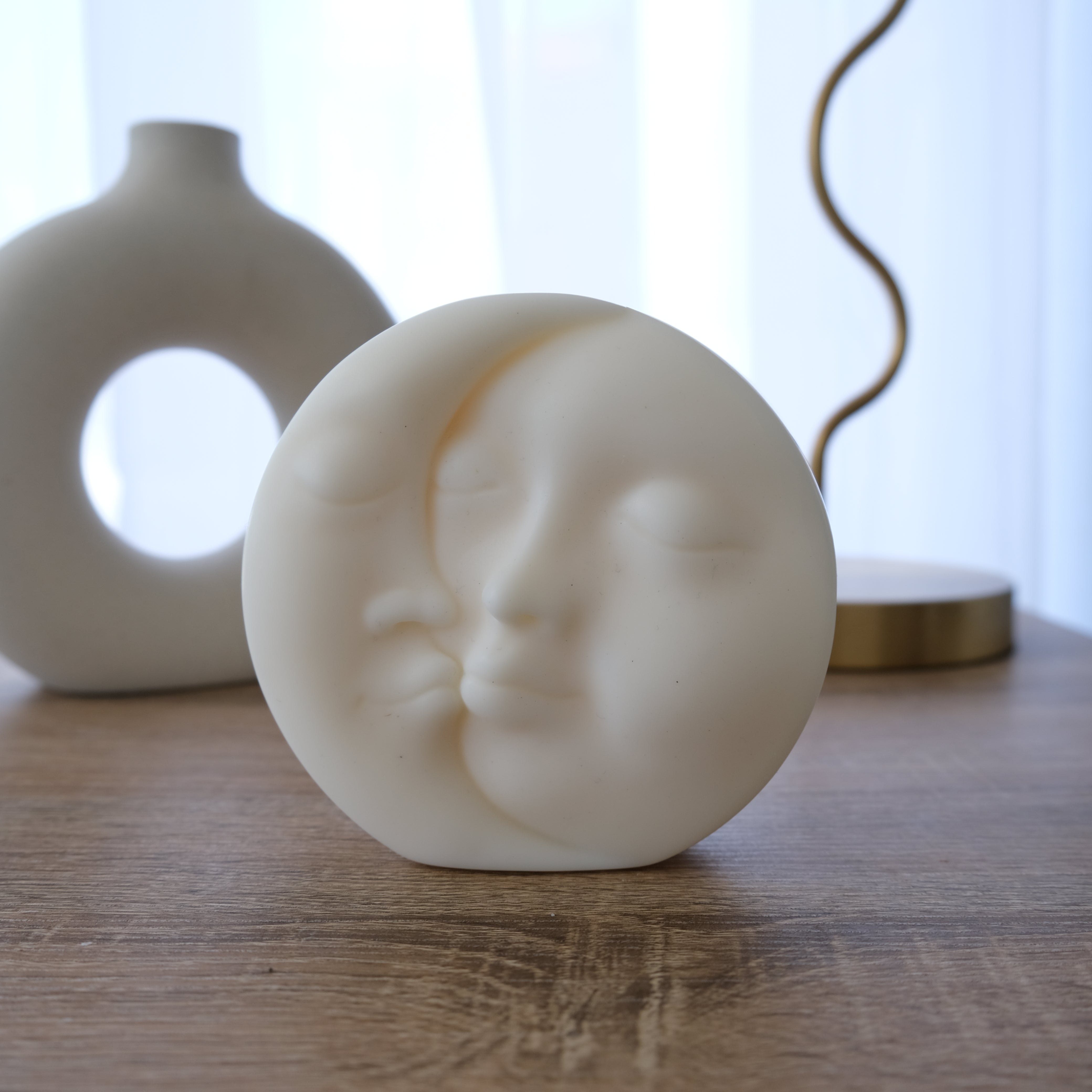 Luna Candle Mould 2 - Silicone Mould, Mold for DIY Candles. Created using candle making kit with cotton candle wicks and candle colour chips. Using soy wax for pillar candles. Sold by Myka Candles Moulds Australia