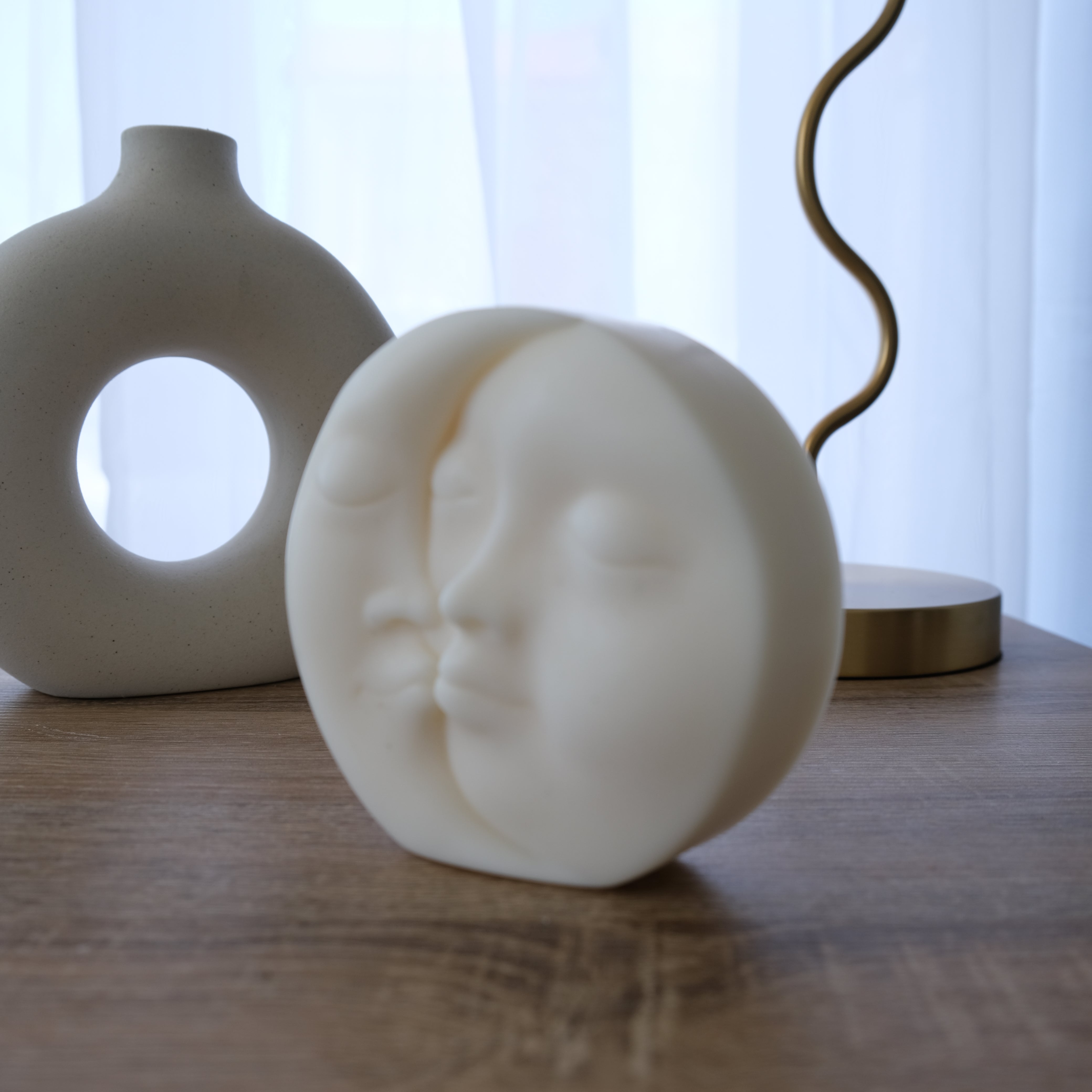 Luna Candle Mould 3 - Silicone Mould, Mold for DIY Candles. Created using candle making kit with cotton candle wicks and candle colour chips. Using soy wax for pillar candles. Sold by Myka Candles Moulds Australia
