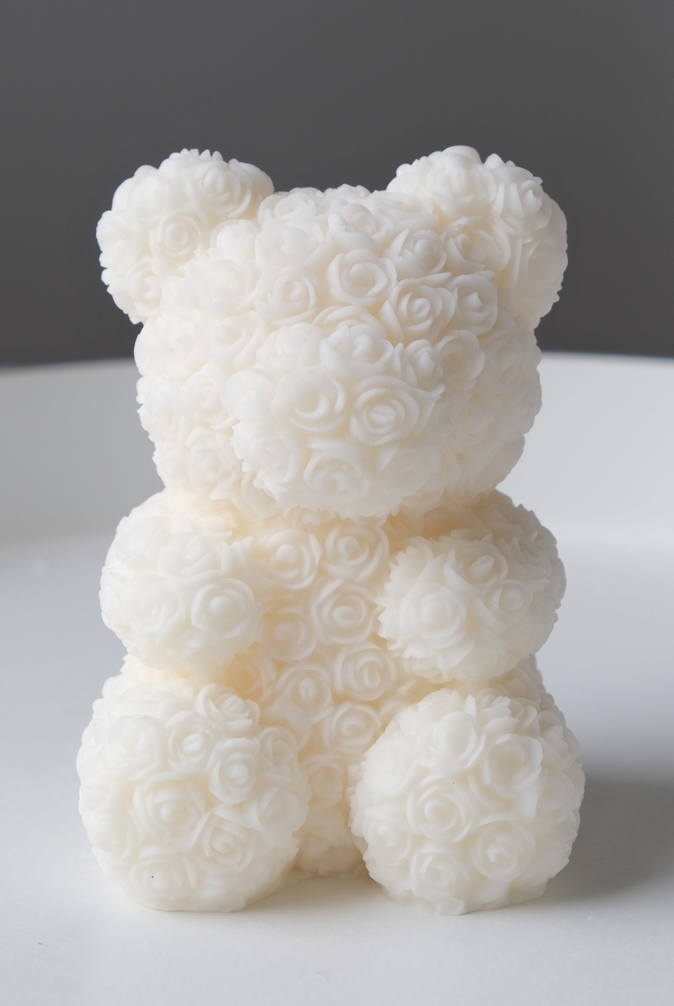 Rose Bear Candle Mould 0 - Silicone Mould, Mold for DIY Candles. Created using candle making kit with cotton candle wicks and candle colour chips. Using soy wax for pillar candles. Sold by Myka Candles Moulds Australia