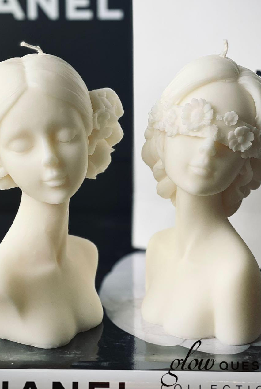 Flower Princess Candle Moulds 0 - Silicone Mould, Mold for DIY Candles. Created using candle making kit with cotton candle wicks and candle colour chips. Using soy wax for pillar candles. Sold by Myka Candles Moulds Australia