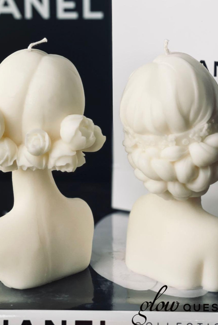 Flower Princess Candle Moulds 1 - Silicone Mould, Mold for DIY Candles. Created using candle making kit with cotton candle wicks and candle colour chips. Using soy wax for pillar candles. Sold by Myka Candles Moulds Australia