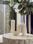 Large Wavy Candle Mould 5 - Silicone Mould, Mold for DIY Candles. Created using candle making kit with cotton candle wicks and candle colour chips. Using soy wax for pillar candles. Sold by Myka Candles Moulds Australia