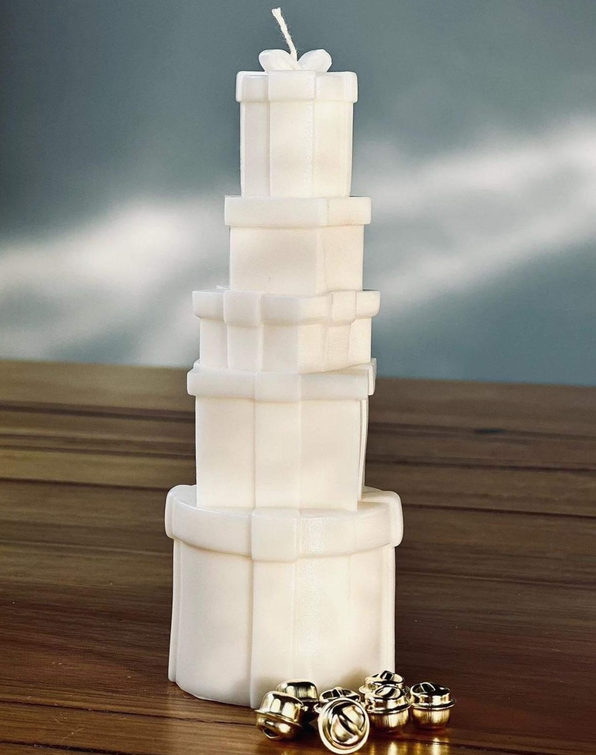 Gift Stack Candle Mould 1 - Silicone Mould, Mold for DIY Candles. Created using candle making kit with cotton candle wicks and candle colour chips. Using soy wax for pillar candles. Sold by Myka Candles Moulds Australia