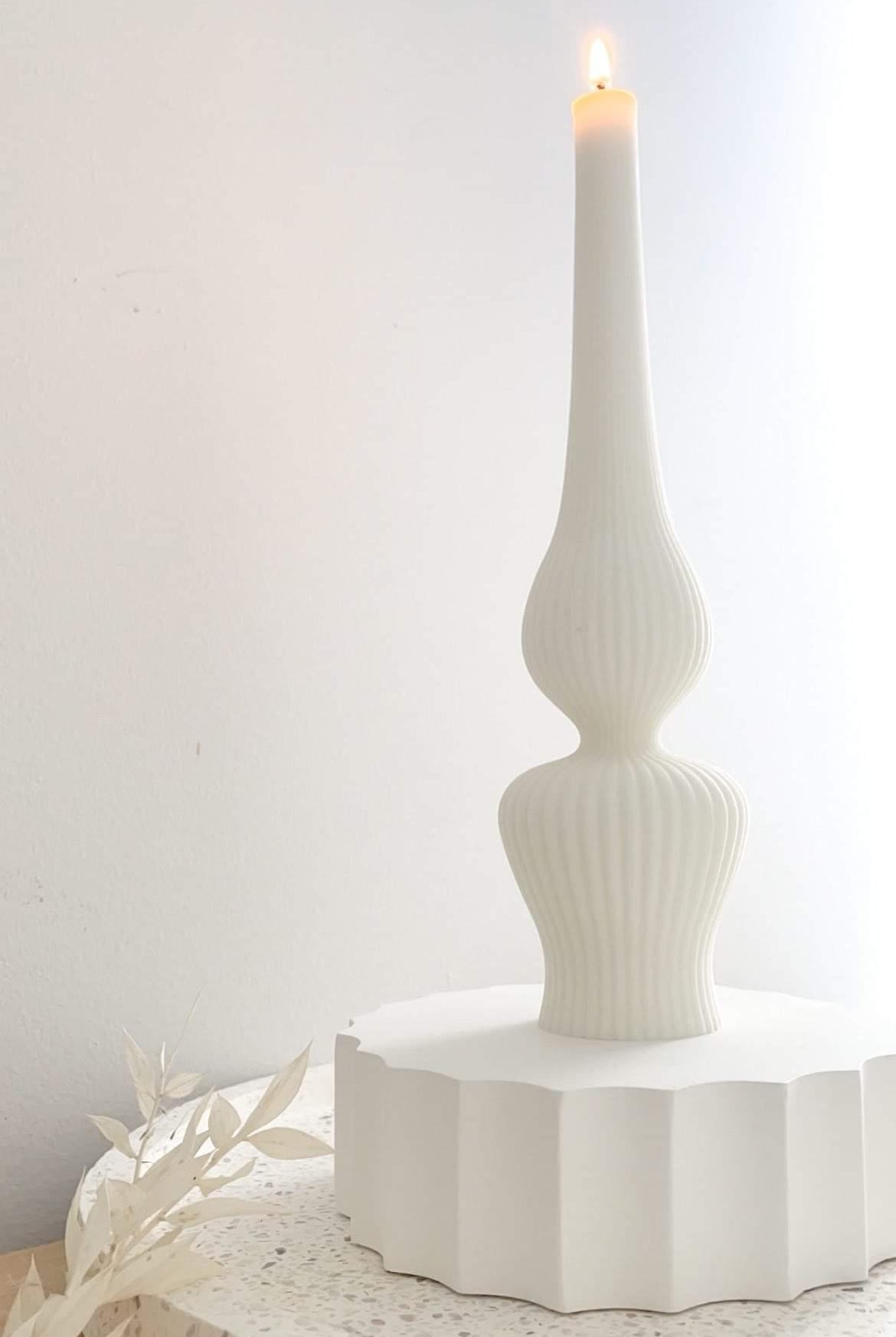 Oil Lamp Candle Mould 1 - Silicone Mould, Mold for DIY Candles. Created using candle making kit with cotton candle wicks and candle colour chips. Using soy wax for pillar candles. Sold by Myka Candles Moulds Australia