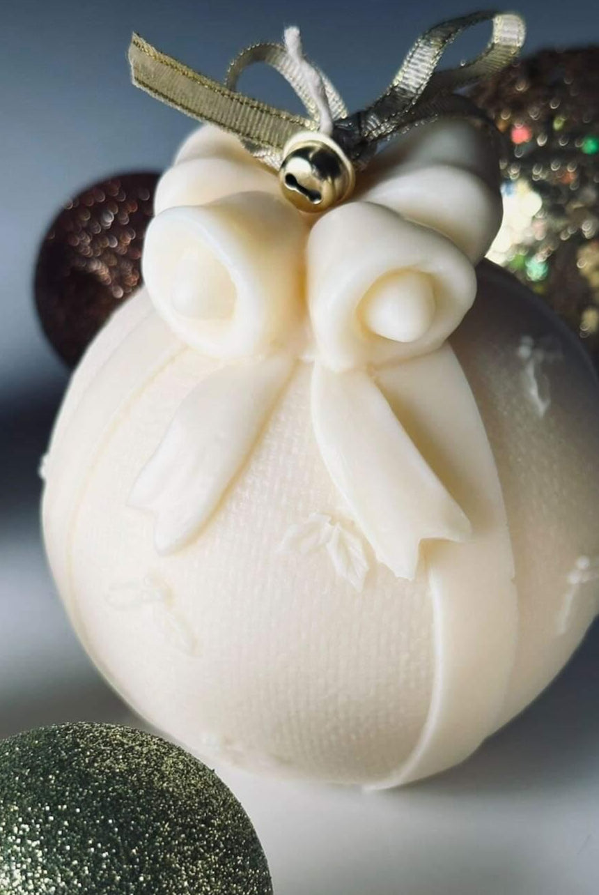 Bell Bauble Candle Mould 0 - Silicone Mould, Mold for DIY Candles. Created using candle making kit with cotton candle wicks and candle colour chips. Using soy wax for pillar candles. Sold by Myka Candles Moulds Australia