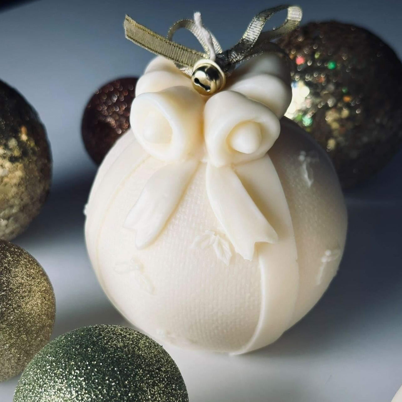 Bell Bauble Candle Mould 0 - Silicone Mould, Mold for DIY Candles. Created using candle making kit with cotton candle wicks and candle colour chips. Using soy wax for pillar candles. Sold by Myka Candles Moulds Australia