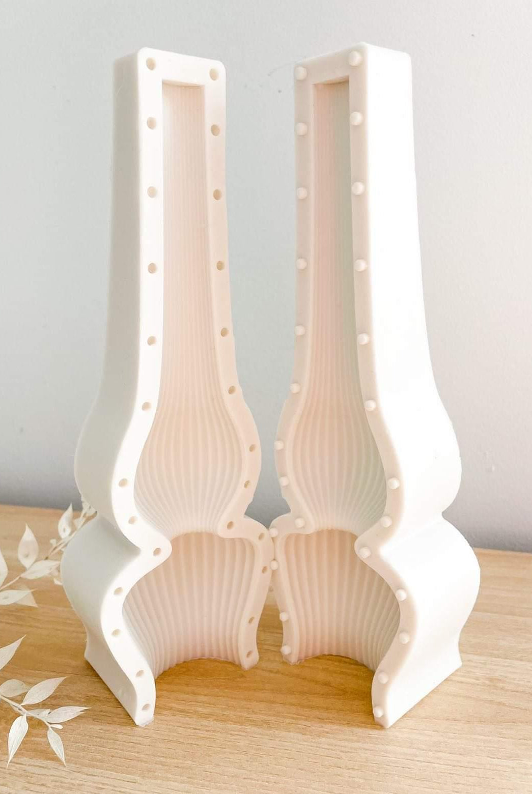 Oil Lamp Candle Mould 3 - Silicone Mould, Mold for DIY Candles. Created using candle making kit with cotton candle wicks and candle colour chips. Using soy wax for pillar candles. Sold by Myka Candles Moulds Australia