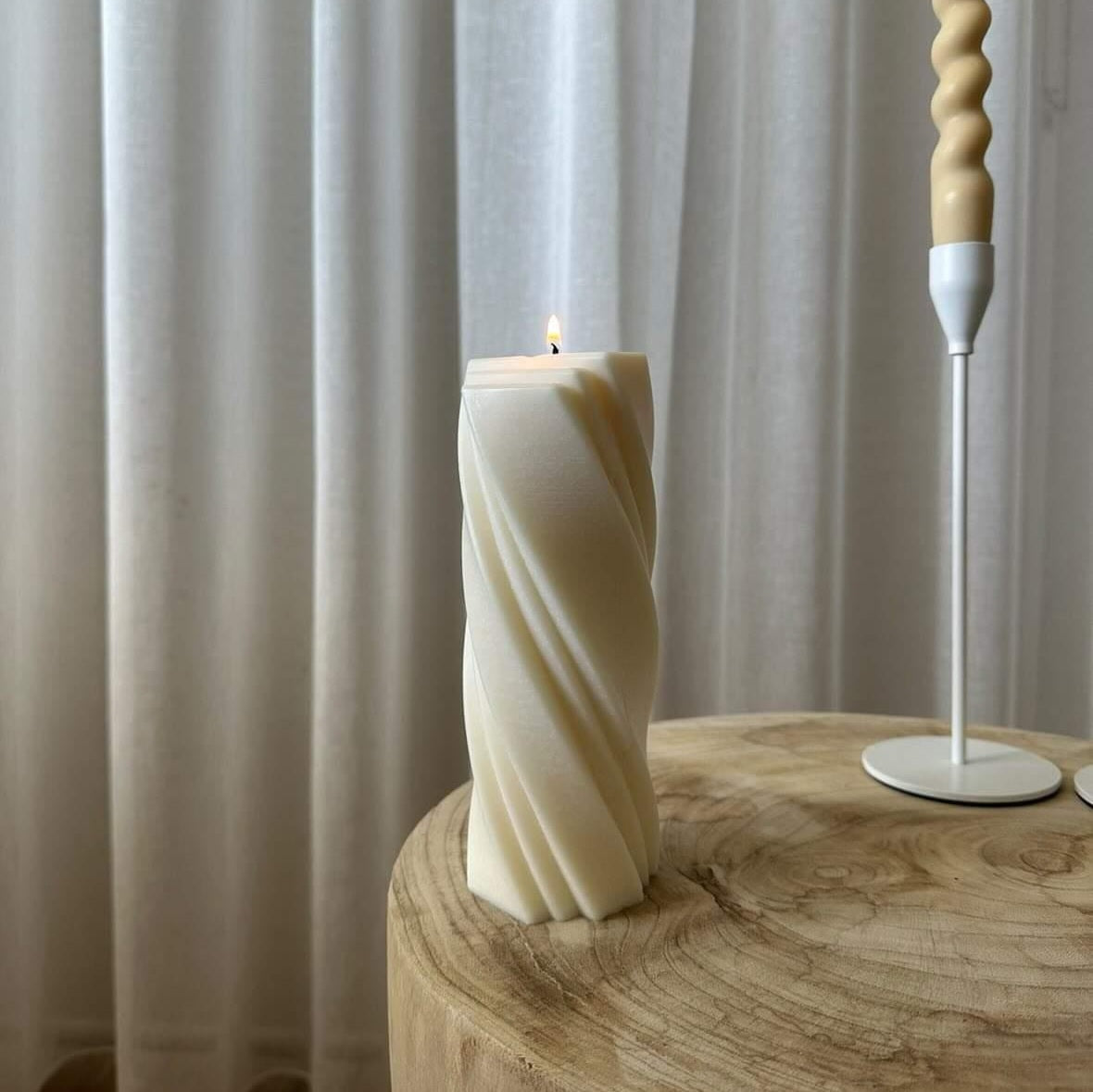 Belle Candle Mould 0 - Silicone Mould, Mold for DIY Candles. Created using candle making kit with cotton candle wicks and candle colour chips. Using soy wax for pillar candles. Sold by Myka Candles Moulds Australia
