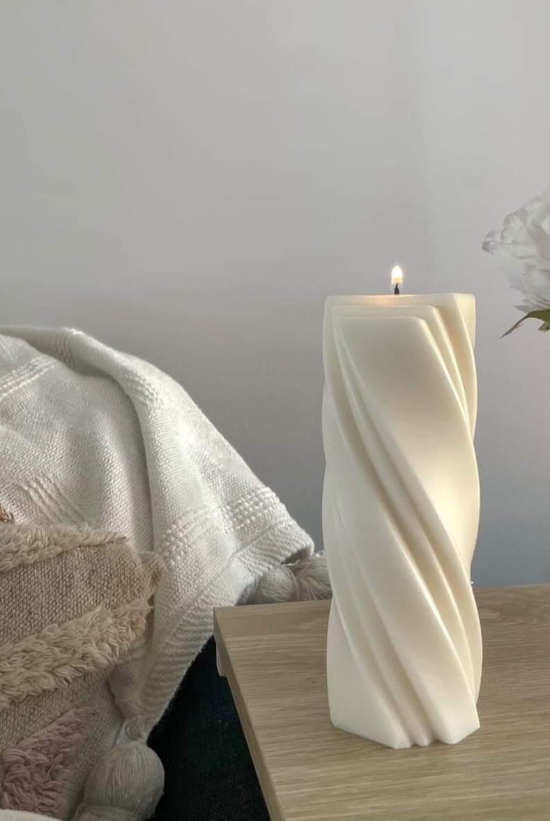Belle Candle Mould 1 - Silicone Mould, Mold for DIY Candles. Created using candle making kit with cotton candle wicks and candle colour chips. Using soy wax for pillar candles. Sold by Myka Candles Moulds Australia