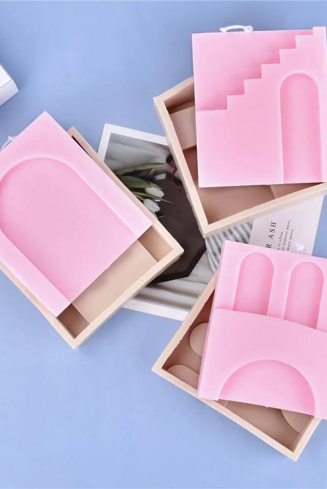 Ruins Candle Mould 1 - Silicone Mould, Mold for DIY Candles. Created using candle making kit with cotton candle wicks and candle colour chips. Using soy wax for pillar candles. Sold by Myka Candles Moulds Australia