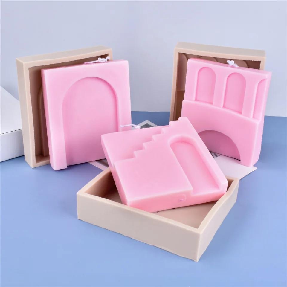 Ruins Candle Mould 2 - Silicone Mould, Mold for DIY Candles. Created using candle making kit with cotton candle wicks and candle colour chips. Using soy wax for pillar candles. Sold by Myka Candles Moulds Australia