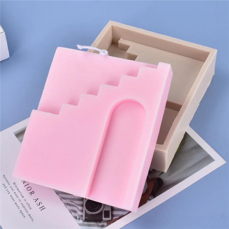 Ruins Candle Mould 4 - Silicone Mould, Mold for DIY Candles. Created using candle making kit with cotton candle wicks and candle colour chips. Using soy wax for pillar candles. Sold by Myka Candles Moulds Australia