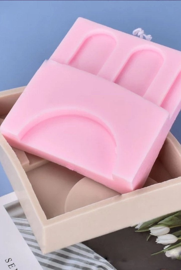 Ruins Candle Mould 5 - Silicone Mould, Mold for DIY Candles. Created using candle making kit with cotton candle wicks and candle colour chips. Using soy wax for pillar candles. Sold by Myka Candles Moulds Australia