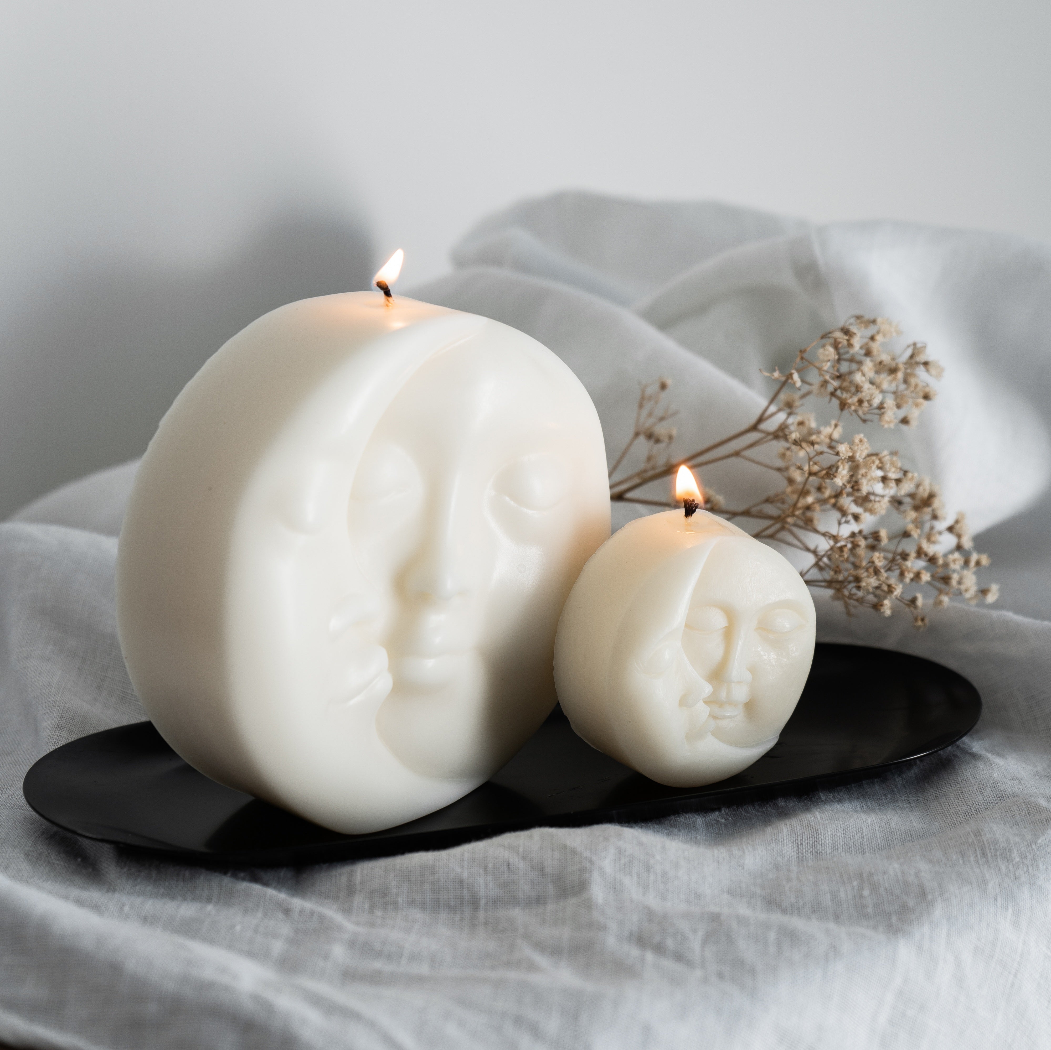 Luna Candle Mould 1 - Silicone Mould, Mold for DIY Candles. Created using candle making kit with cotton candle wicks and candle colour chips. Using soy wax for pillar candles. Sold by Myka Candles Moulds Australia