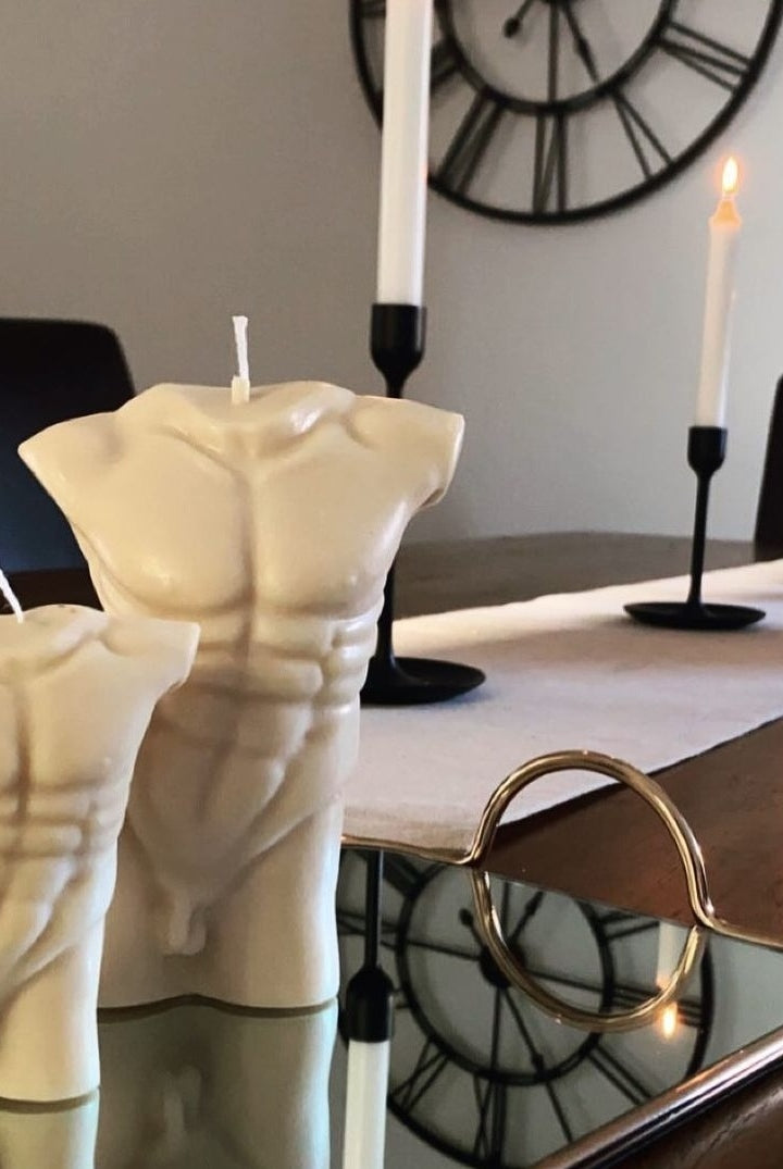 Male Candle Mould (L) - 16cm 0 - Silicone Mould, Mold for DIY Candles. Created using candle making kit with cotton candle wicks and candle colour chips. Using soy wax for pillar candles. Sold by Myka Candles Moulds Australia
