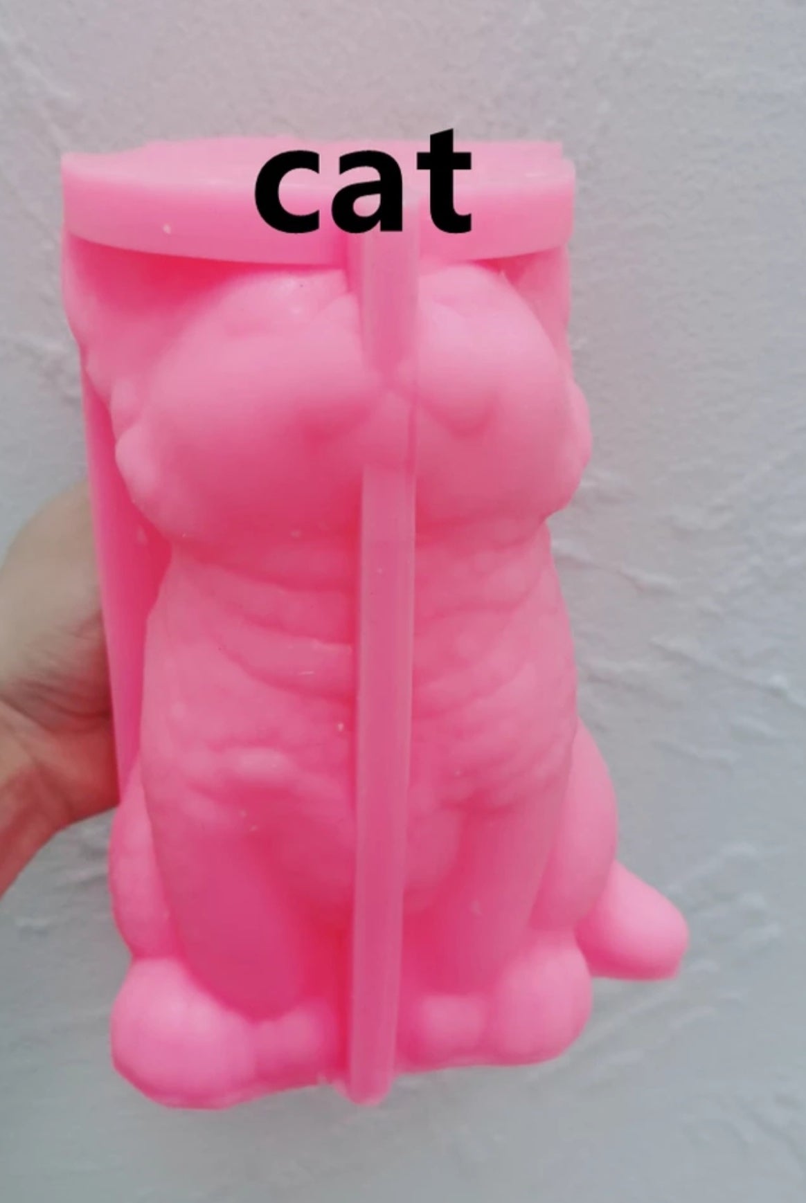 Kitten Candle Mould 10 - Silicone Mould, Mold for DIY Candles. Created using candle making kit with cotton candle wicks and candle colour chips. Using soy wax for pillar candles. Sold by Myka Candles Moulds Australia