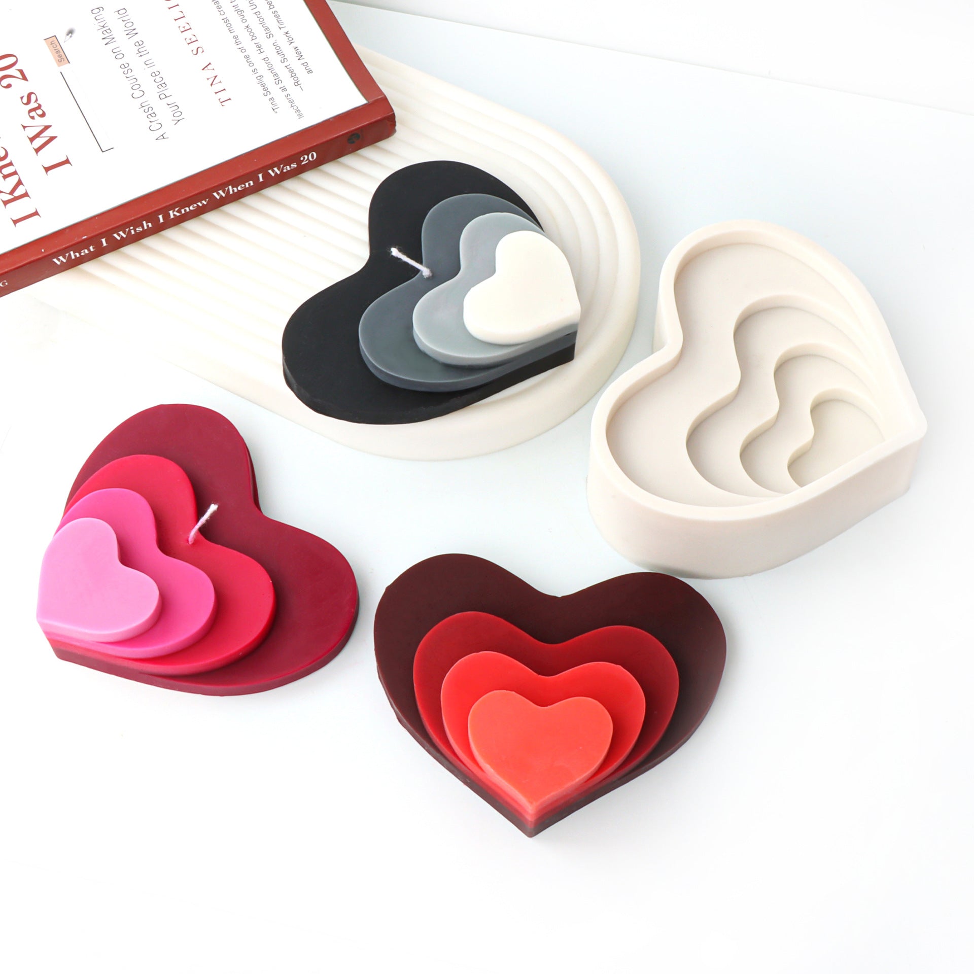 Valentines day Love Heart Candle mould