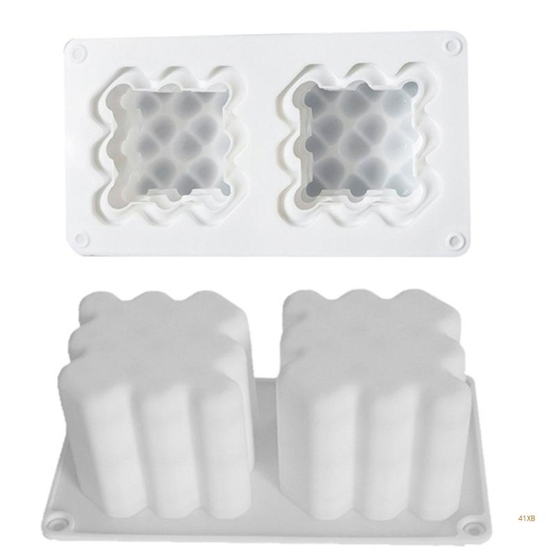 Crafting with the 2-Cavity Heart Cube Candle Mould silicone candle mould by MYKA Candles and Moulds, also used for soap, resin, and cake moulds.