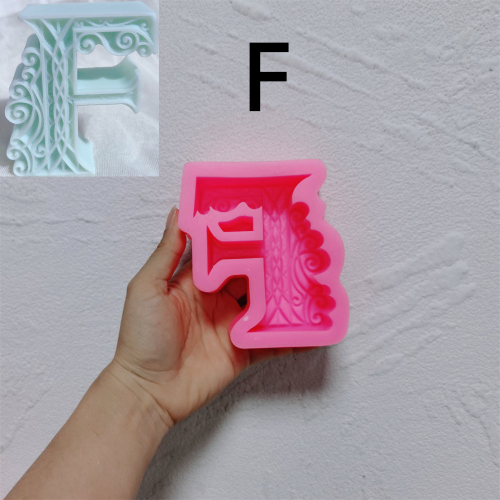 Precision-designed Alphabet Silicone Candle Moulds silicone candle mold by MYKA Candles and Moulds for resin moulds and gourmet cake mould designs.