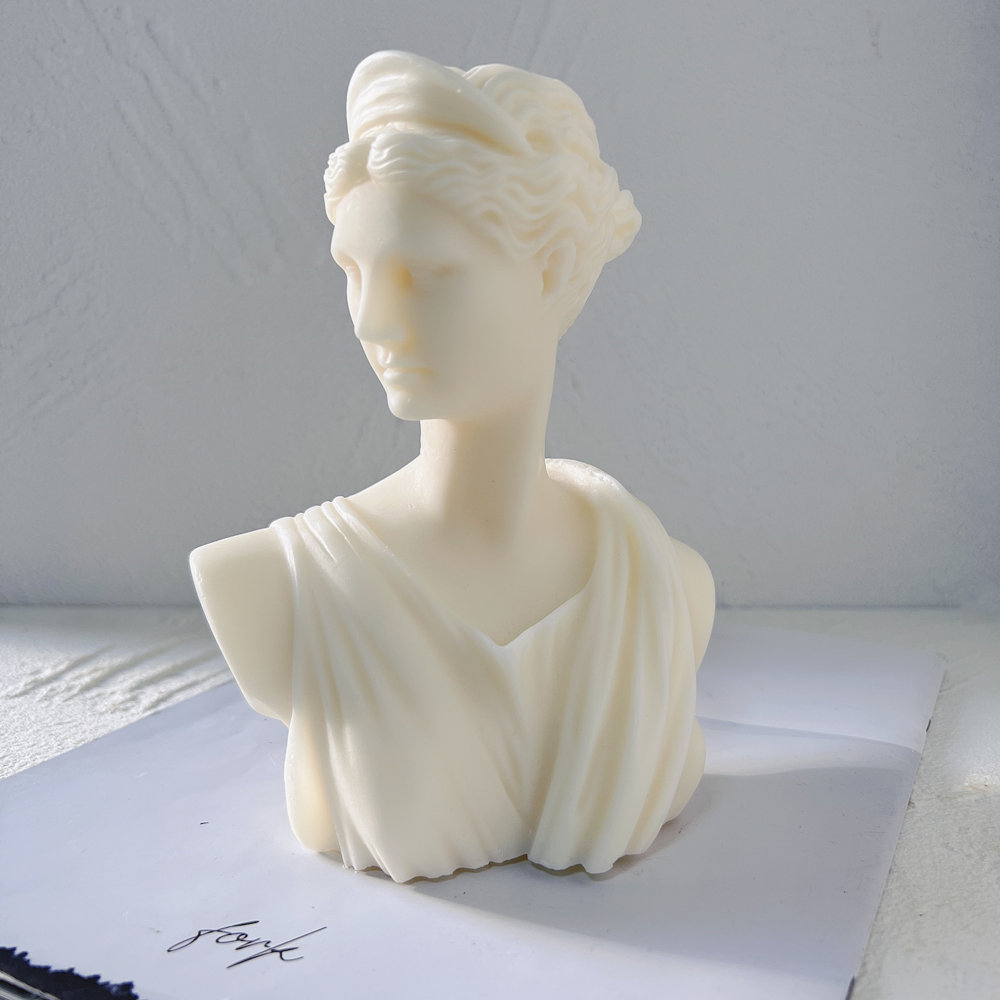 An aesthetic Artemis Candle Mould silicone candle mould from MYKA Candles and Moulds, perfect for soap, resin, and cake mould art.