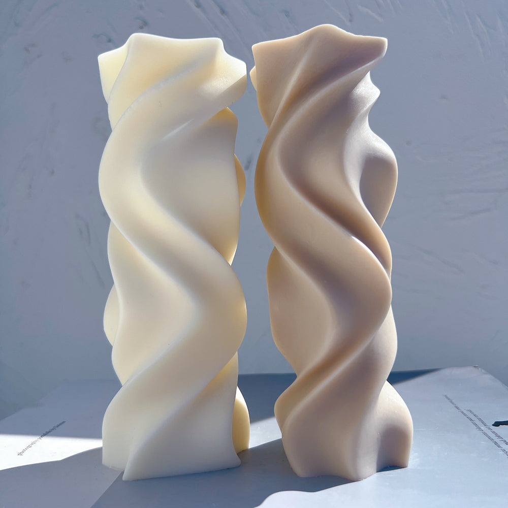 A versatile Asymmetrical Pillar Candle Mould silicone candle mould by MYKA Candles and Moulds, suitable for resin moulds and decorative cake mould shapes.