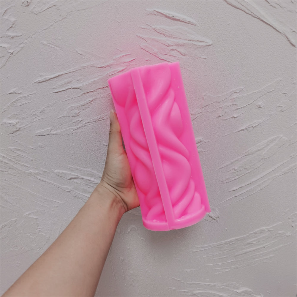 A detailed Asymmetrical Pillar Candle Mould silicone candle mould by MYKA Candles and Moulds, perfect for candle making, soap moulds, and resin moulds.