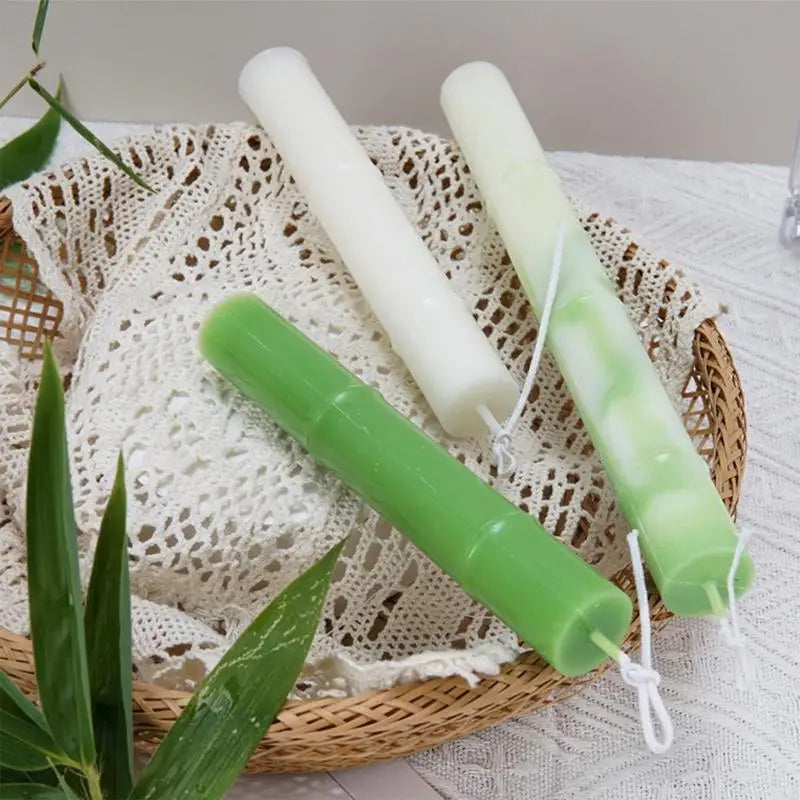 Crafting with the Bamboo Pillar Candle Mould silicone candle mould by MYKA Candles and Moulds, also used for soap, resin, and cake moulds.