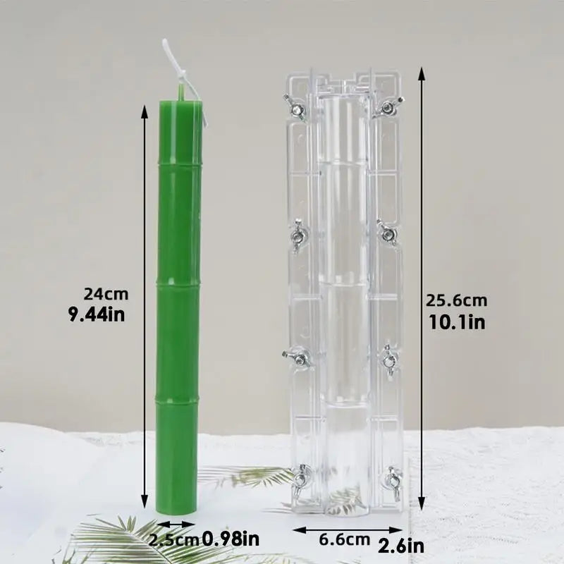 An aesthetic Bamboo Pillar Candle Mould silicone candle mould from MYKA Candles and Moulds, perfect for soap, resin, and cake mould art.