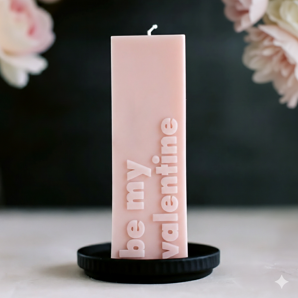 The Be My Valentine Silicone Candle Mould silicone candle mould from MYKA Candles and Moulds, a professional supply for candle, soap, and baking moulds.