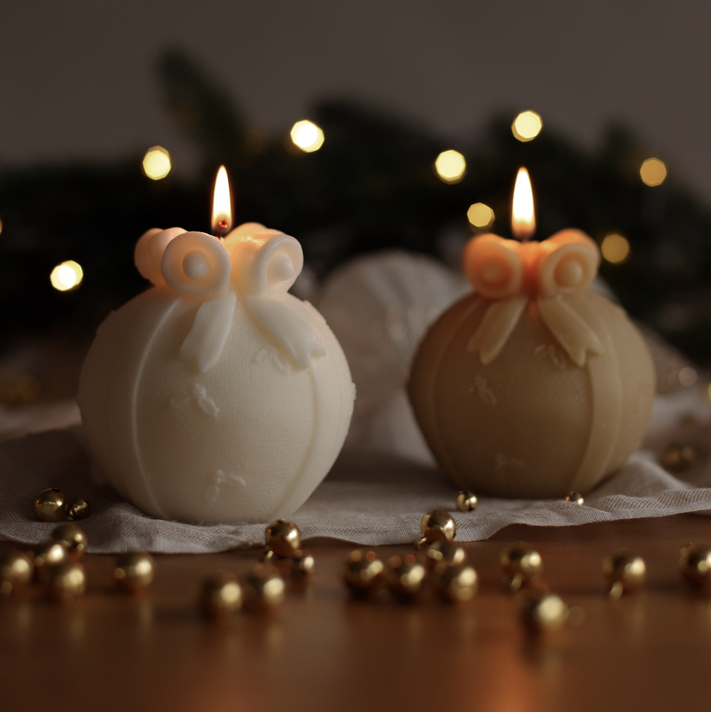 A detailed Bell Bauble Silicone Candle Moulds silicone candle mould by MYKA Candles and Moulds, perfect for candle making, soap moulds, and resin moulds.