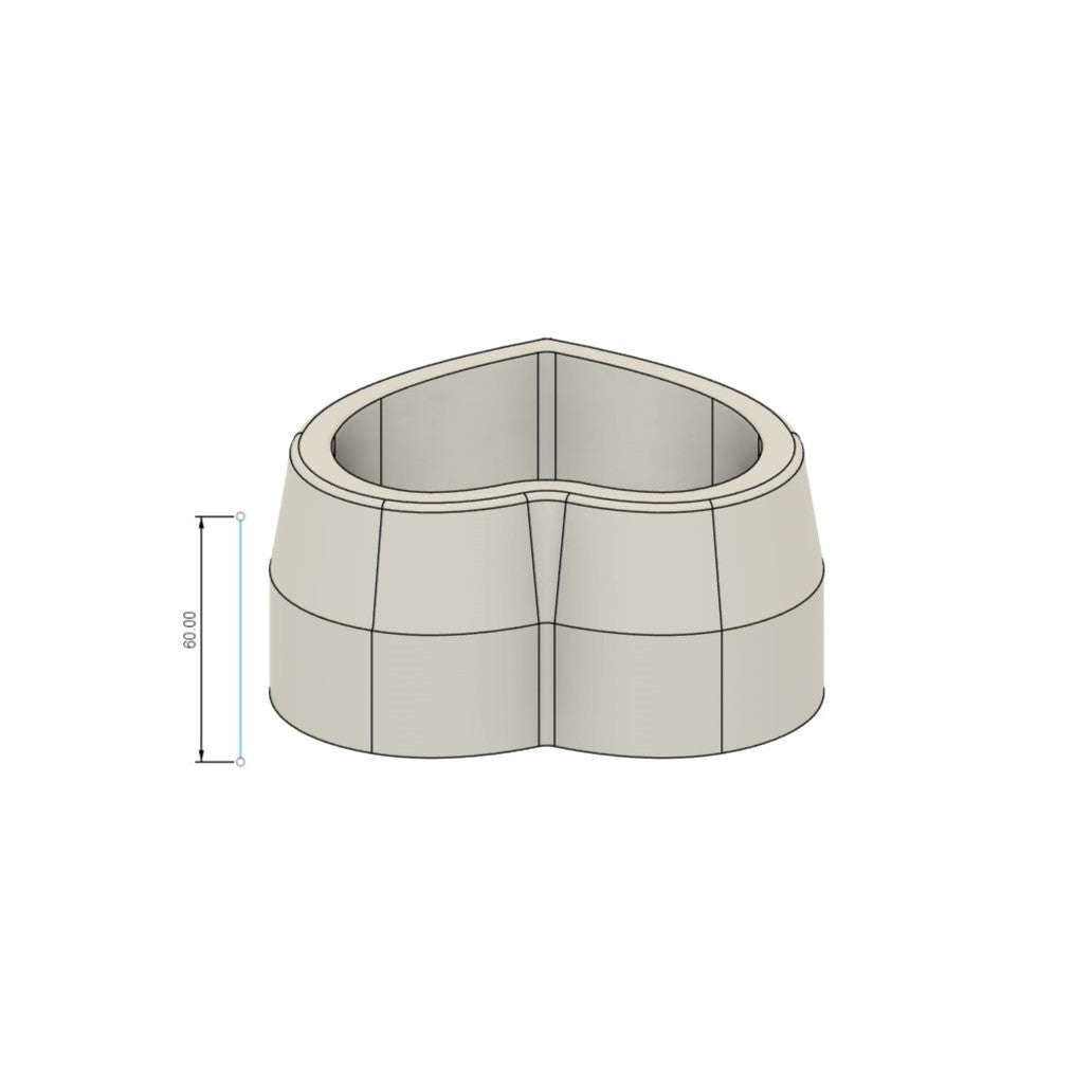 An intricate Beveled Heart Vessel Silicone Mould silicone candle mold by MYKA Candles and Moulds, designed for aesthetic home decor and vessel moulds.