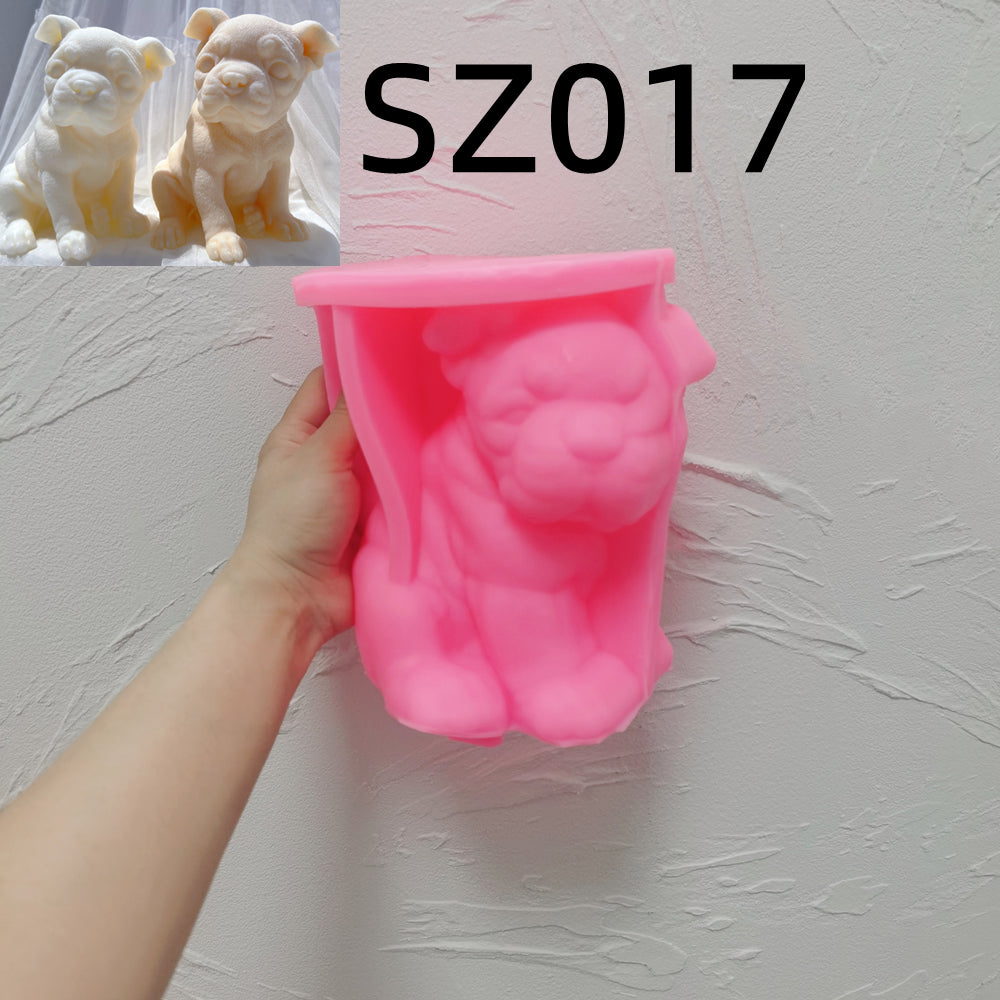 The Boston Terrier Puppy Candle Mould silicone candle mould by MYKA Candles and Moulds, a top choice for artistic resin moulds and baking moulds.