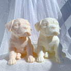 A premium Boxer Puppy Candle Mould silicone candle mold by MYKA Candles and Moulds, a versatile tool for soap, resin, and cake mould crafting.