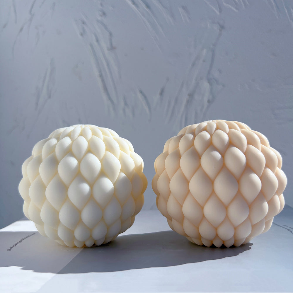 Crafting with the Braid Orb Candle Mould silicone candle mould by MYKA Candles and Moulds, also used for soap, resin, and cake moulds.