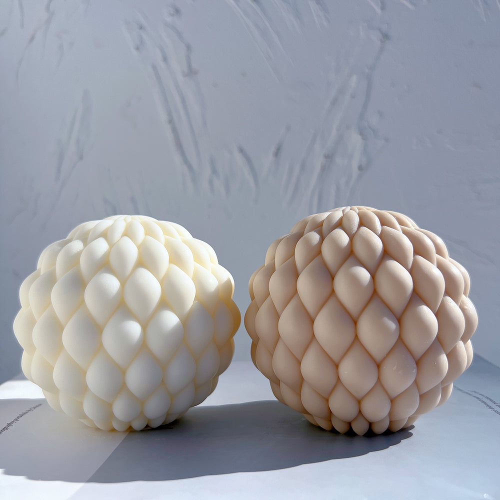 A versatile Braid Orb Candle Mould silicone candle mould by MYKA Candles and Moulds, suitable for resin moulds and decorative cake mould shapes.