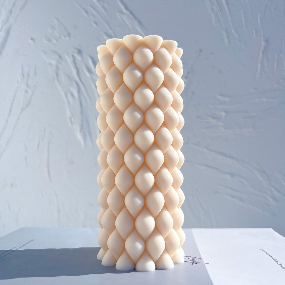 The Braid Pillar Candle Mould silicone candle mold by MYKA Candles and Moulds, featuring high detail for candle, soap, and baking moulds.