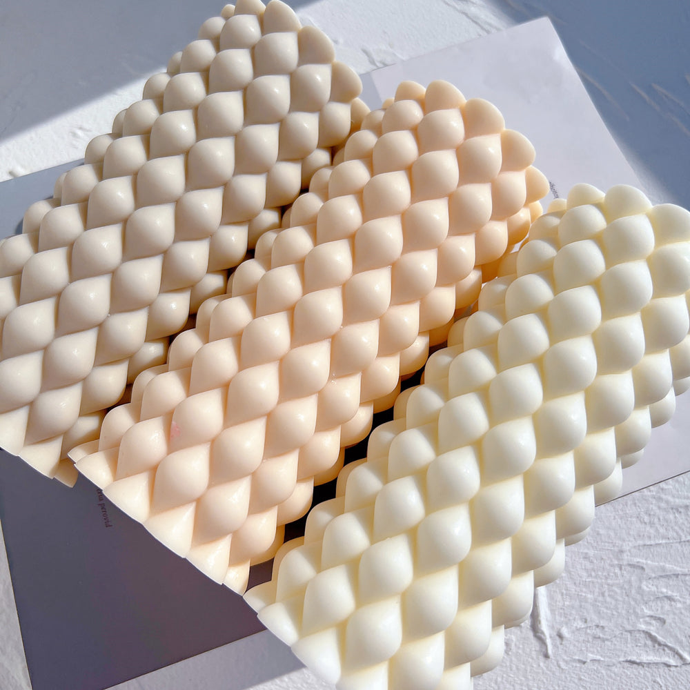 A high-performance Braid Pillar Candle Mould silicone candle mold from MYKA Candles and Moulds for resin art and professional baking mould use.