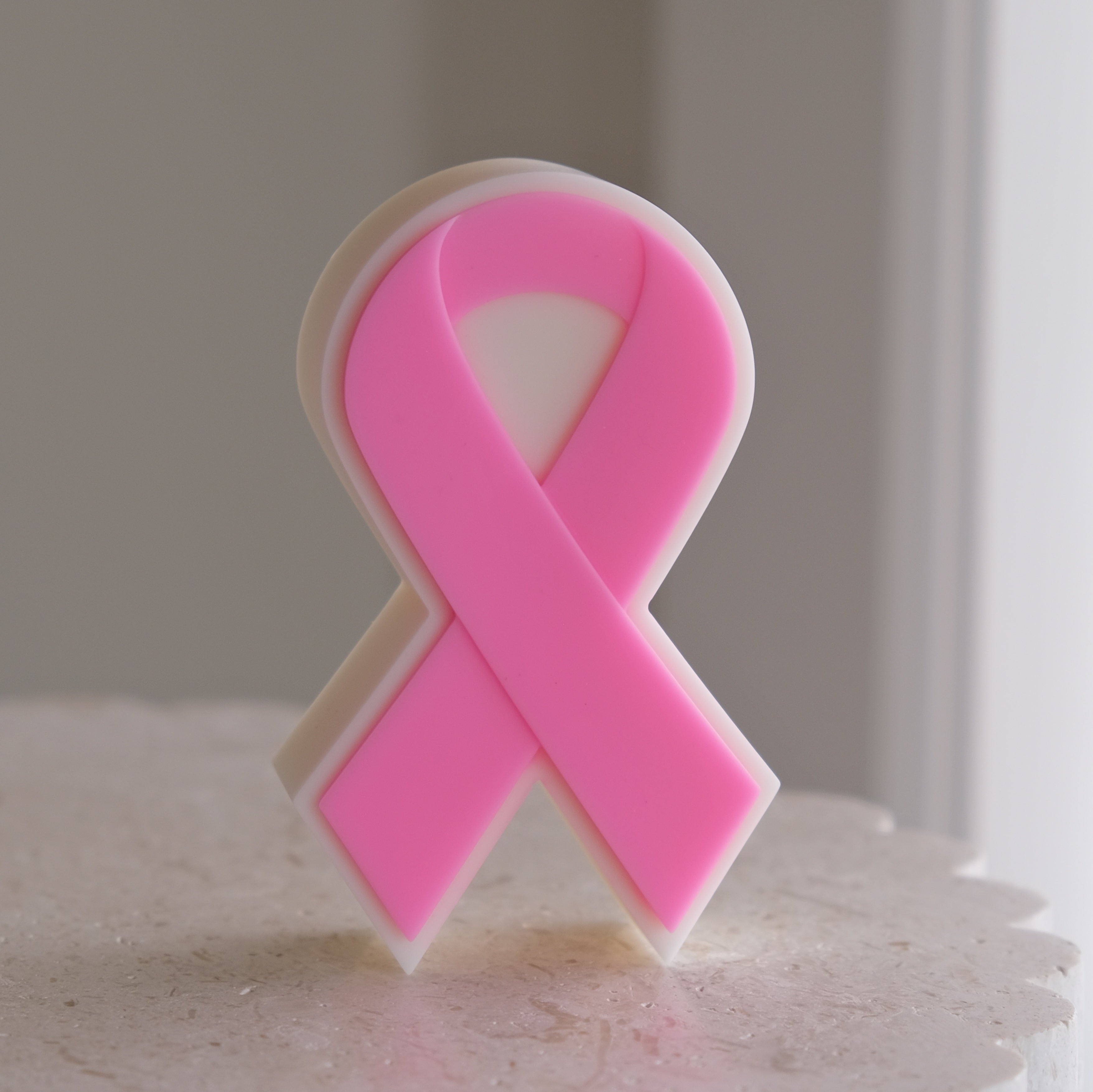 Precision-designed Breast Cancer Ribbon Candle Mould silicone candle mold by MYKA Candles and Moulds for resin moulds and gourmet cake mould designs.