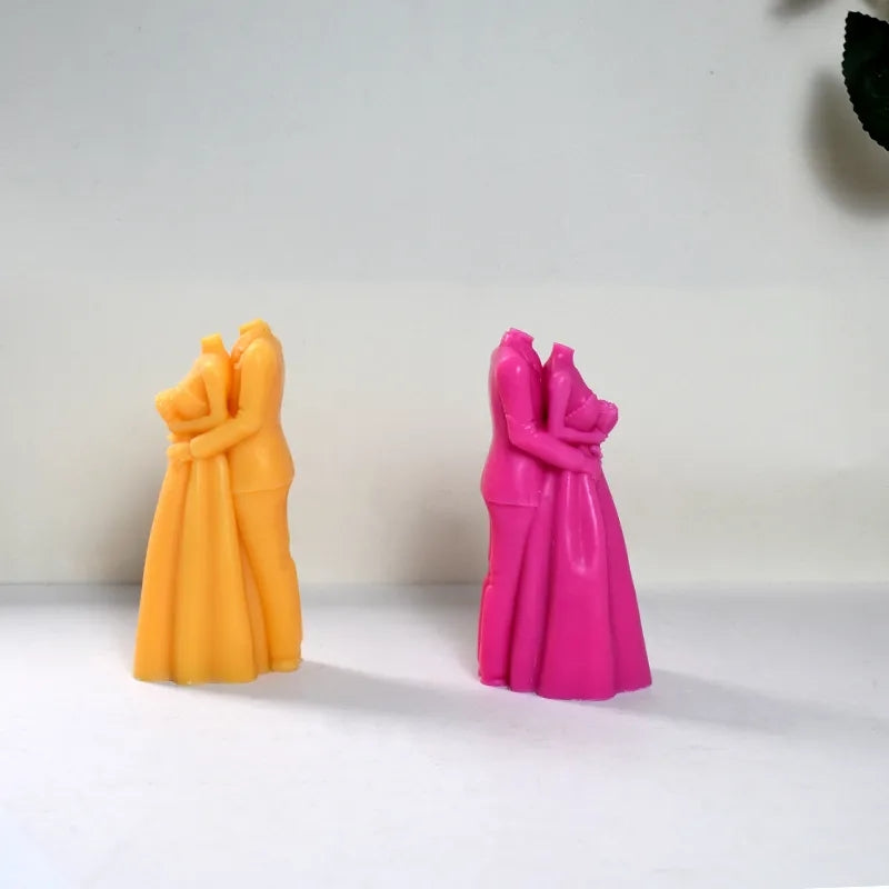 Precision-designed Bride & Groom Candle Mould silicone candle mold by MYKA Candles and Moulds for resin moulds and gourmet cake mould designs.