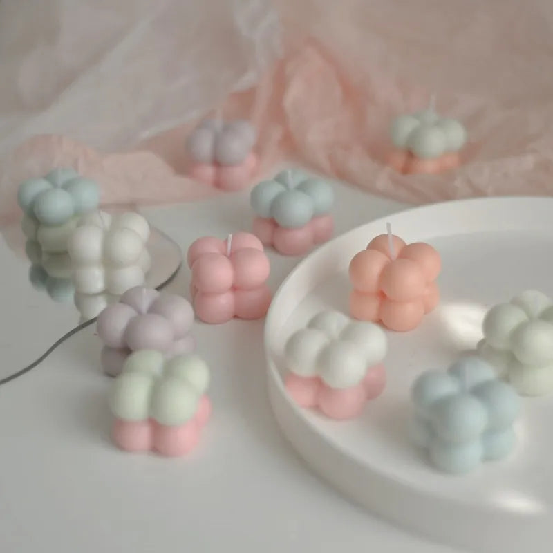 A versatile Bubble Cube Candle Moulds silicone candle mould by MYKA Candles and Moulds, suitable for resin moulds and decorative cake mould shapes.