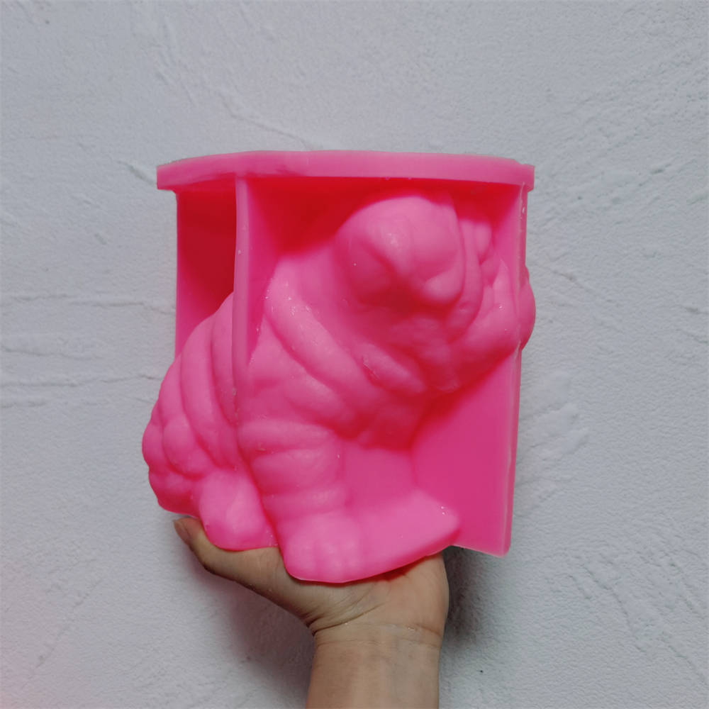 The Bulldog Puppy Candle Mould silicone candle mould by MYKA Candles and Moulds, perfect for small business candle, soap, and cake mould production.